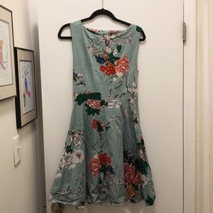 Turquoise floral butterfly dress